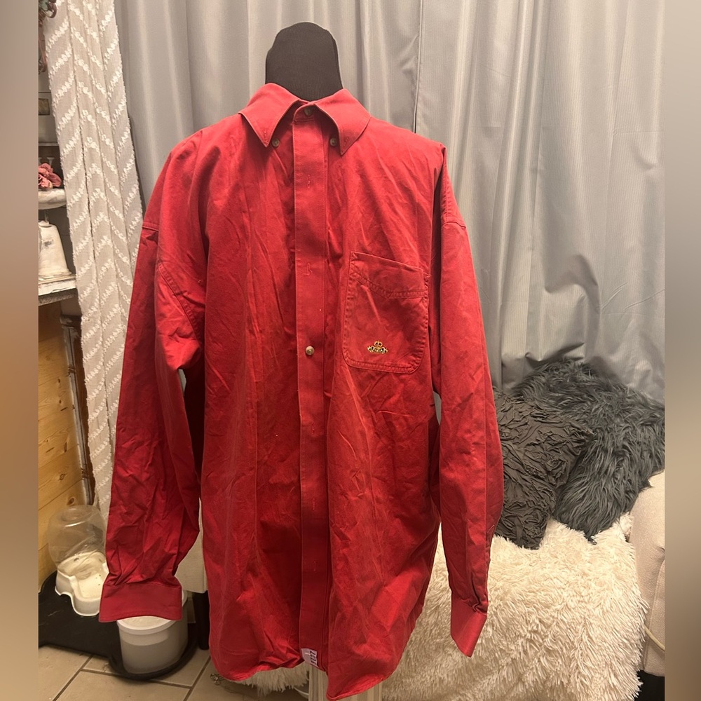 Wrangler Riata Shirt Mens  XXL Button Down Red Long Sleeve 156